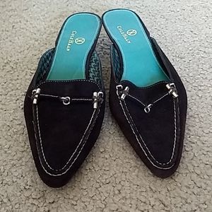 Cole Haan brown suede mules